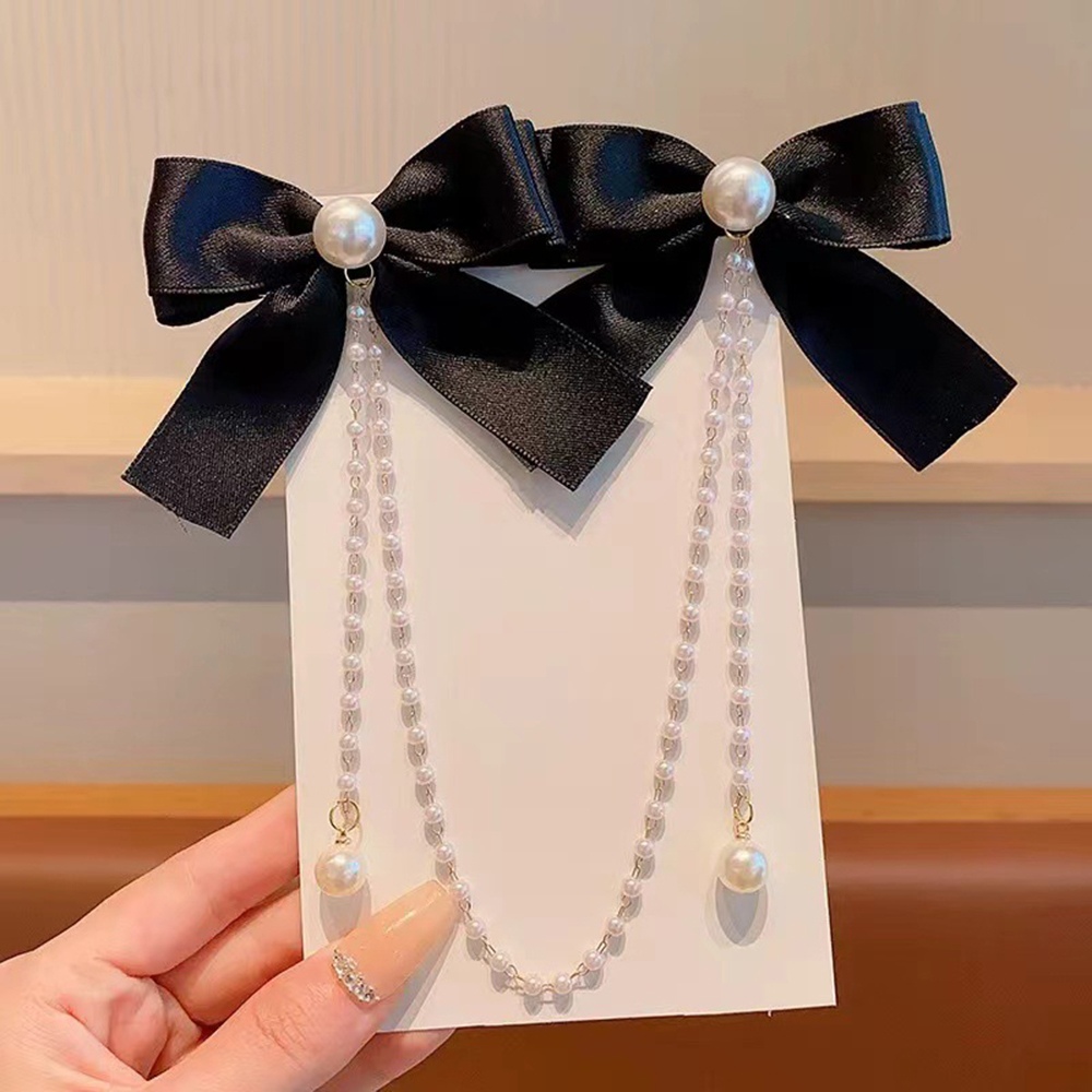 Children's Bow Hair Clip Baby  - огляд і ціна Pearl Trim Chain